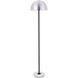 Forte 63 inch 40 watt Brushed Nickel and Black with White Marble Floor lamp Portable Light in Burnished Nickel