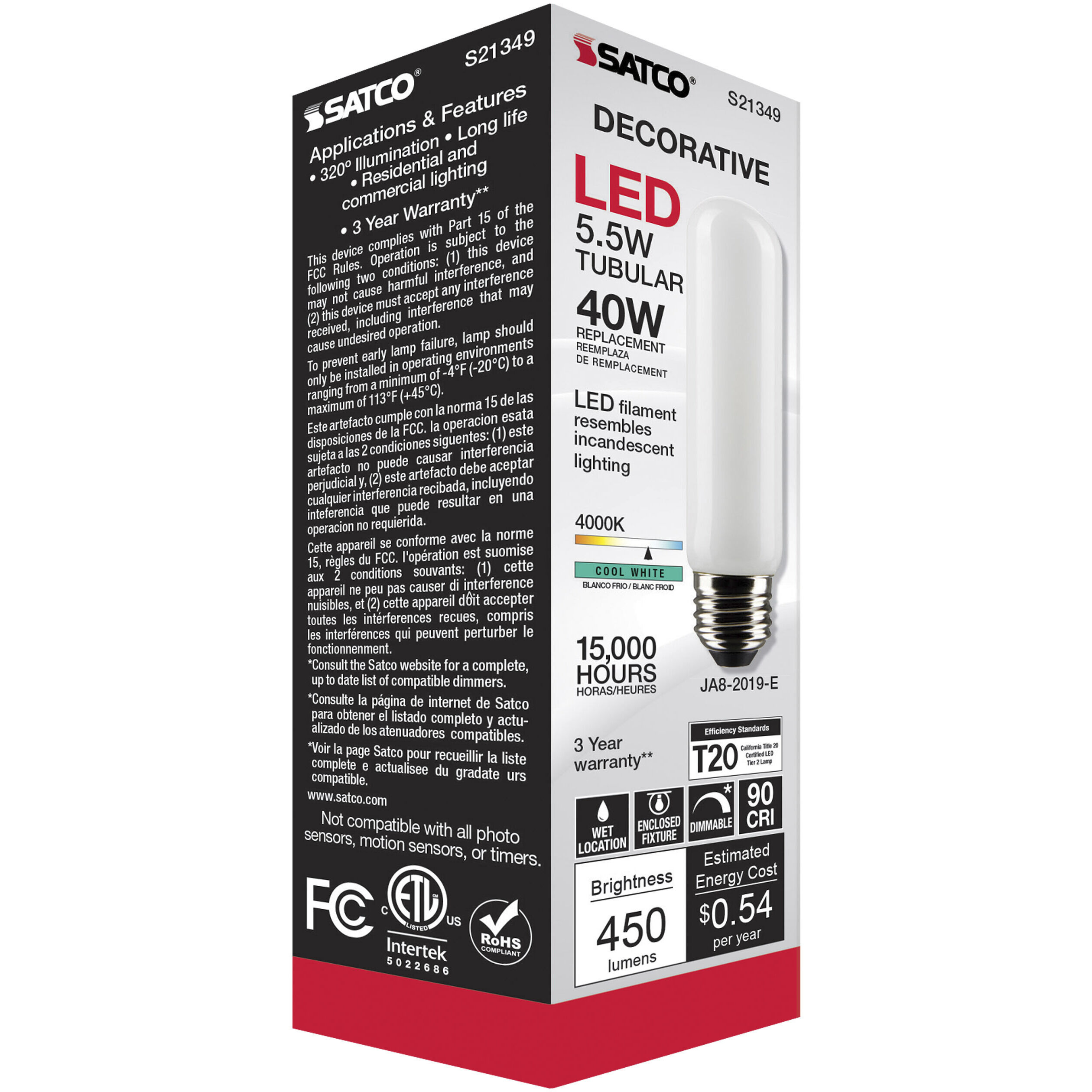 Lumos LED Medium Medium 5.50 watt 4000K LED Filament
