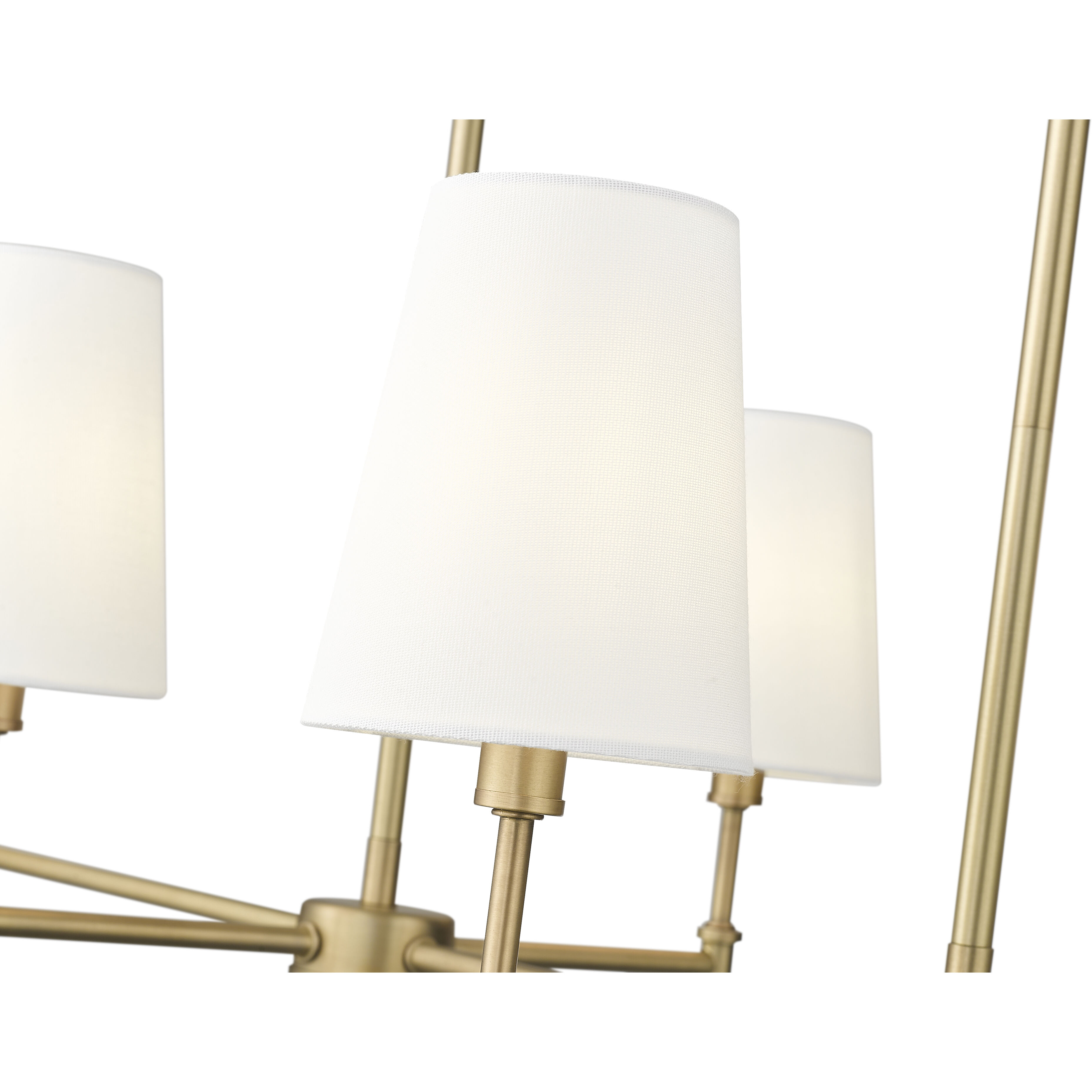 Adorra 6 Light 48 inch Vintage Brass Linear Chandelier Ceiling Light