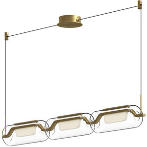 Hilo Linear Pendant Ceiling Light in Brushed Gold