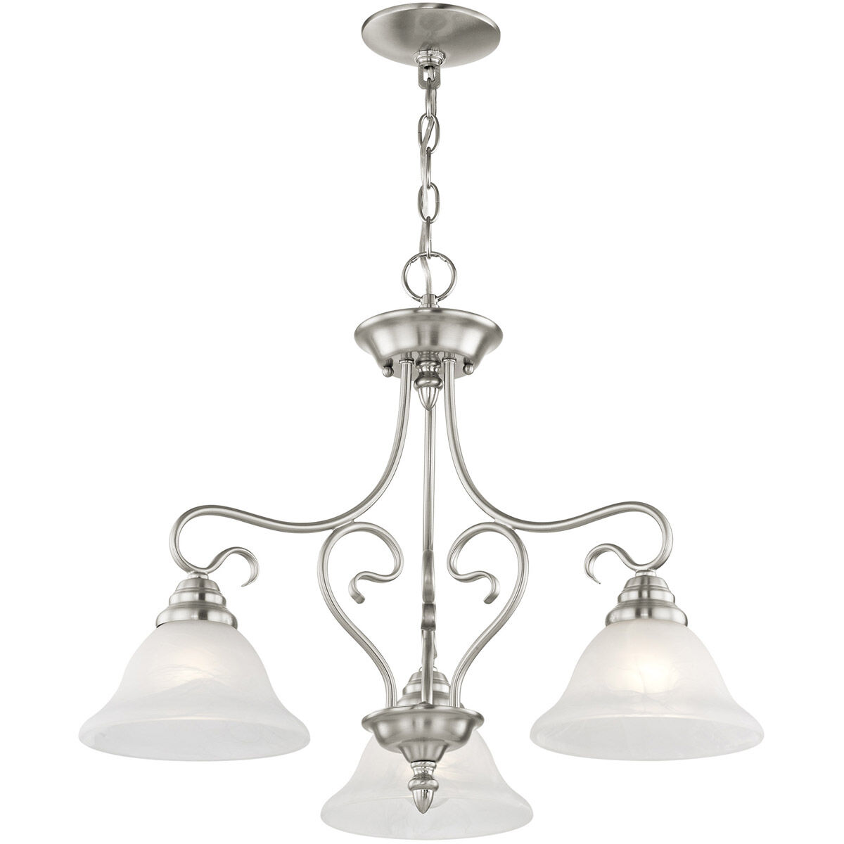 Coronado 3 Light 24 inch Brushed Nickel Chandelier Ceiling Light