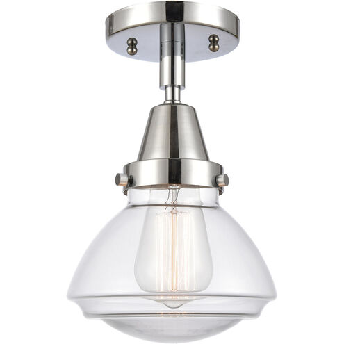 Franklin Restoration Olean LED 7 inch Polished Chrome Flush Mount Ceiling Light in Clear Glass