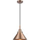 Downtown Urban Briarcliff 1 Light 10 inch Antique Copper Mini Pendant Ceiling Light