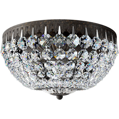 Petit Crystal 5 Light Heirloom Bronze Flush Mount Ceiling Light in Radiance