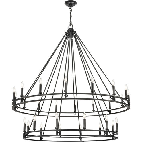 Dennison 28 Light 60 inch Matte Black Chandelier Ceiling Light