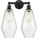 Cindyrella 2 Light 16 inch Oil Rubbed Bronze Bath Vanity Light Wall Light in Seedy Glass