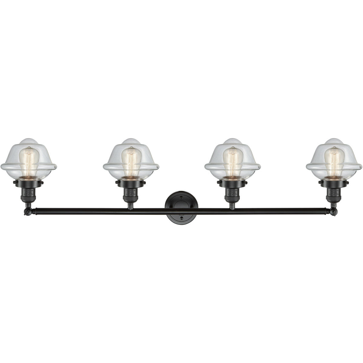 Franklin Restoration Small Oxford 4 Light 46 inch Oil Rubbed Bronze Bath Vanity Light Wall Light in Clear Glass, Franklin Restoration