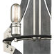 Carbondale 2 Light 12 inch Silverdust Iron with Polished Nickel Sconce Wall Light