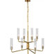 AERIN Casoria LED 32.25 inch Hand-Rubbed Antique Brass Two-Tier Chandelier Ceiling Light, Medium