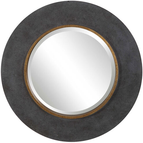 Saul 30 X 30 inch Mottled Charcoal Concrete and Antique Gold Wall Mirror