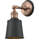 Addison Sconce Wall Light in Matte Black, Antique Copper/Matte Black