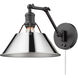 Orwell 1 Light 10 inch Matte Black Articulating Wall Sconce Wall Light in Chrome, Adjustable