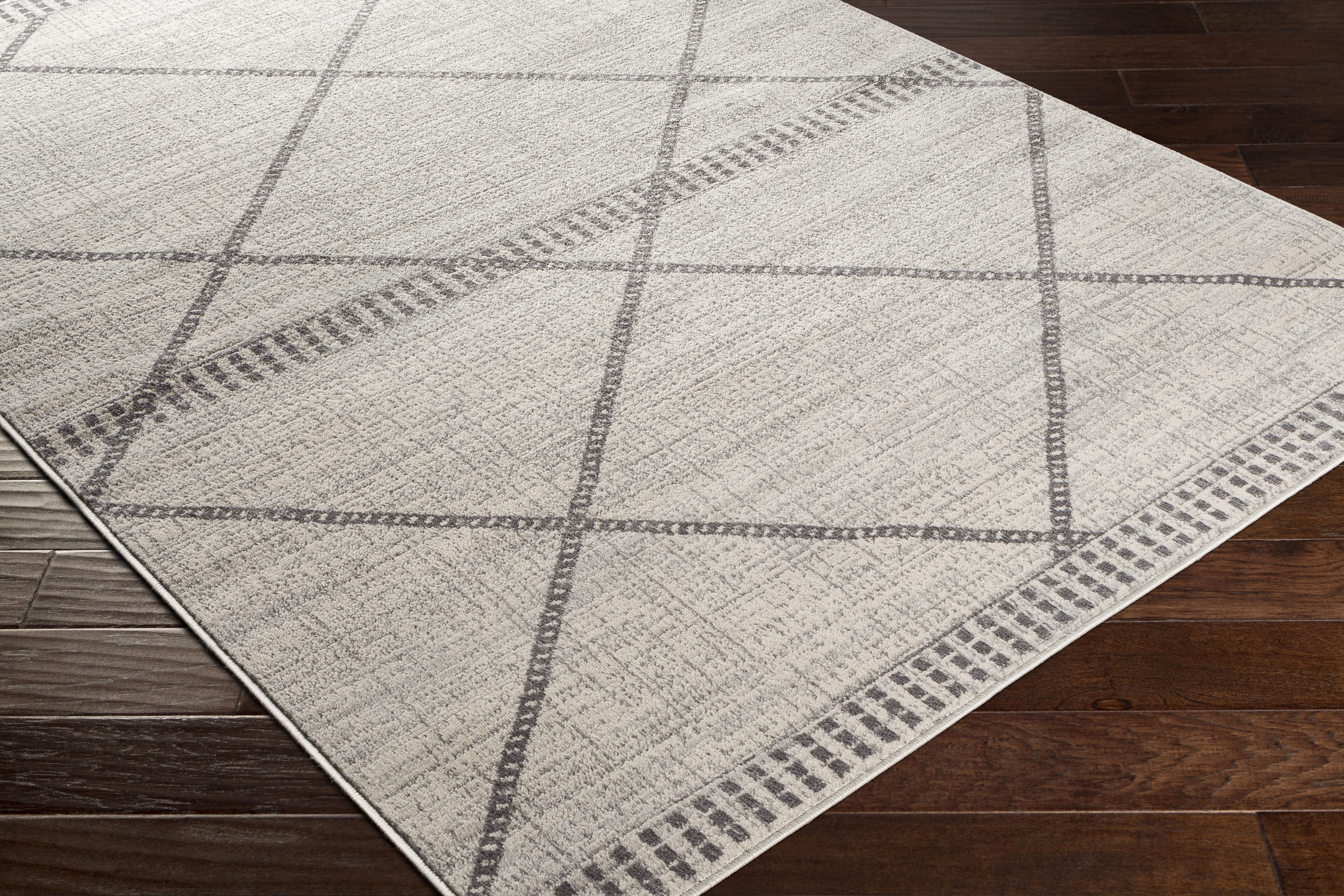 Roma 108 X 79 inch Light Grey Rug in 7 x 9, Rectangle