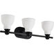 Russel 3 Light 24 inch Matte Black Vanity Light Wall Light