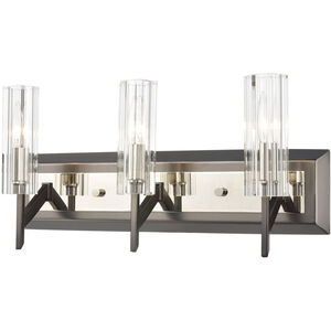 Patterson 3 Light 20 inch Black Nickel with Polished Nickel Vanity Light Wall Light