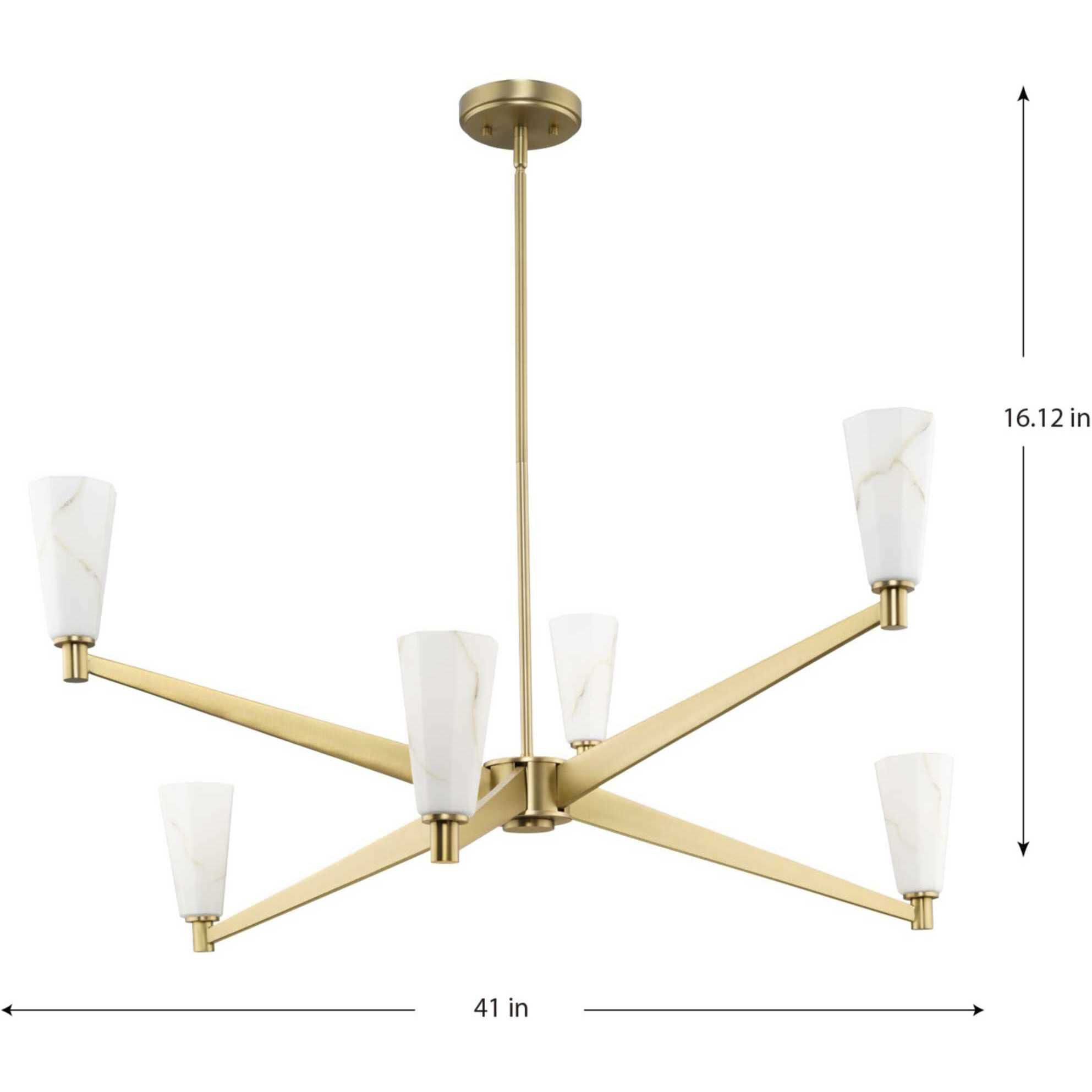 Tosca 6 Light 41 inch Brushed Bronze Chandelier Ceiling Light, Design Series