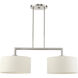 Meridian 2 Light 35 inch Brushed Nickel Linear Chandelier Ceiling Light