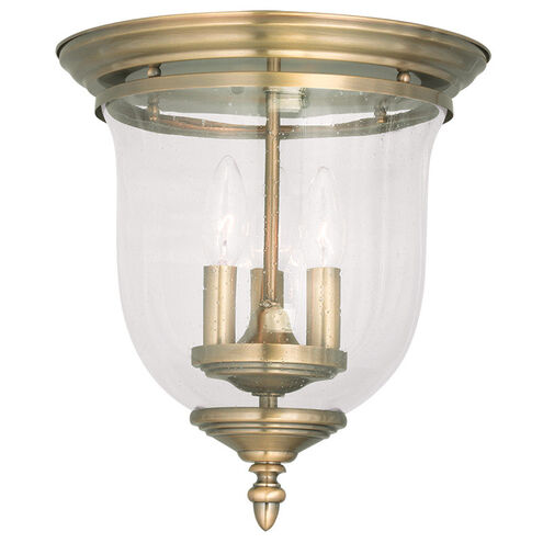 Legacy 3 Light 12 inch Antique Brass Flush Mount Ceiling Light