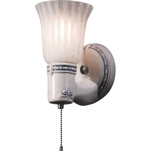 American Classics 1 Light 5 inch Brushed Nickel and White Crackle Wall Sconce Wall Light