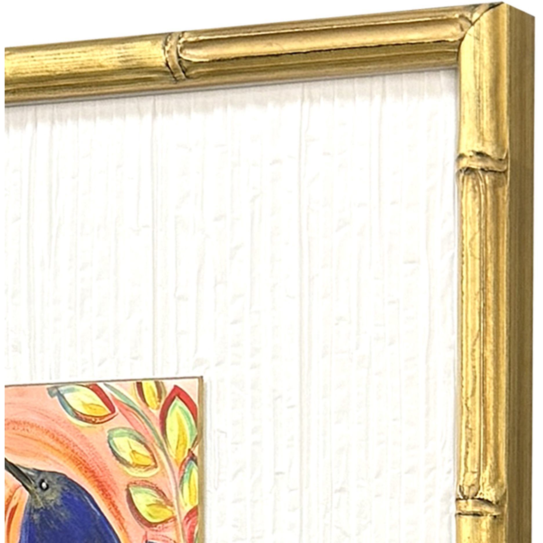 Sassy Birds Blue and Orange and Yellow and Multi Framed Art