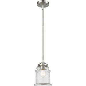 Nouveau Canton LED 6 inch Oil Rubbed Bronze Mini Pendant Ceiling Light in Matte White Glass, Nouveau