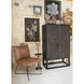 Neeko Tan Buffalo Leather on Black Frame Accent Chair