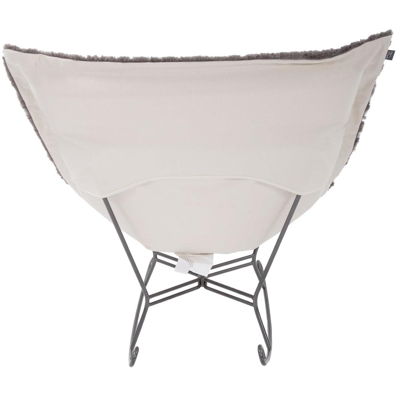 Puff Angora Stone Scroll Rocker with Cover