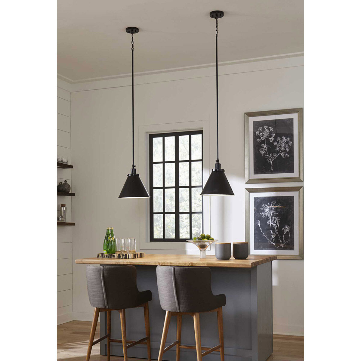 Hinton 1 Light 12.25 inch Matte Black Pendant Ceiling Light