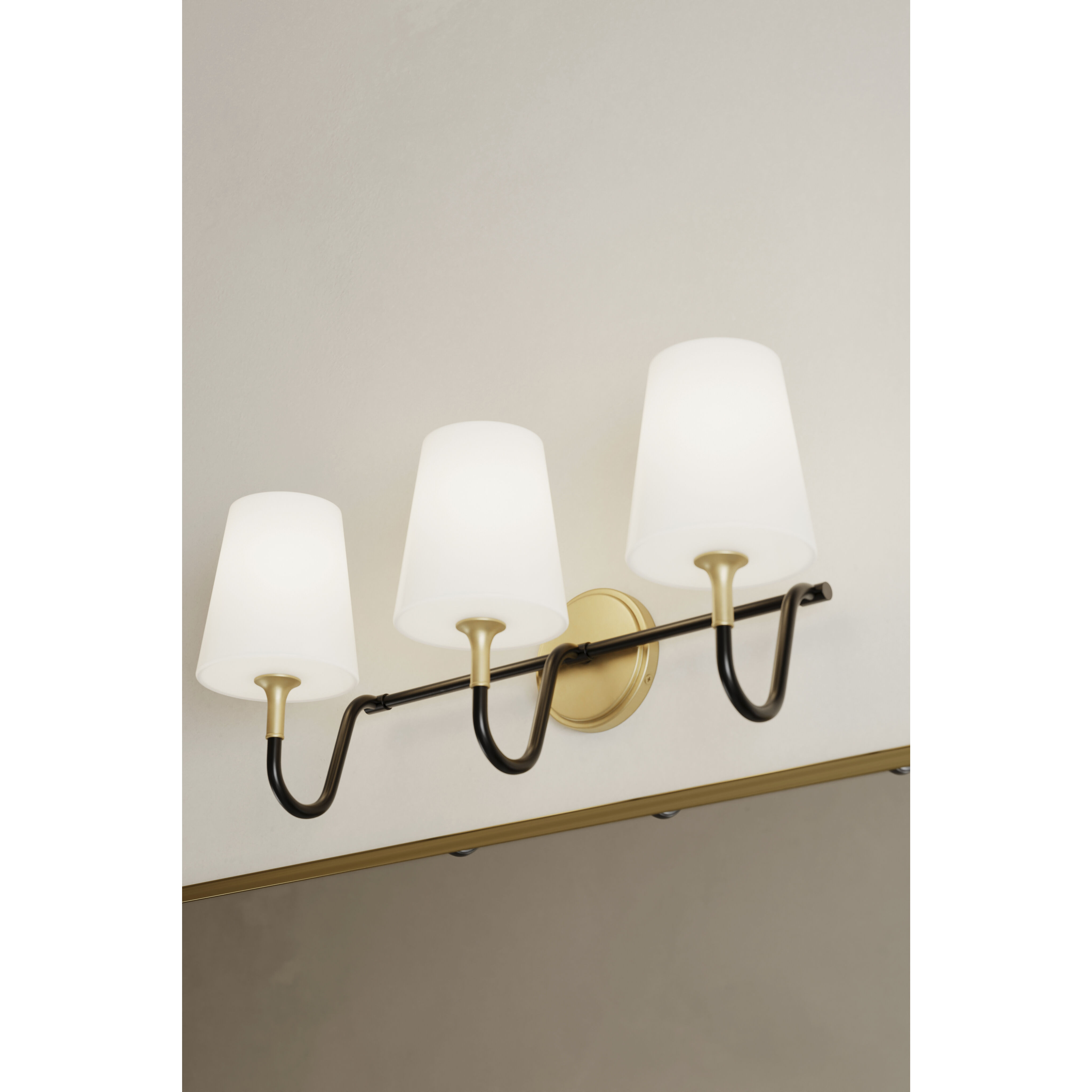 Brienne 3 Light 24.5 inch Legacy Brass and Dark Matte Black Vanity Wall Light