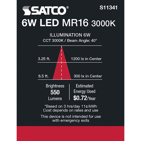 Lumos LED MR16 6.00 watt 3000K Light Bulb