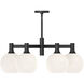Alora Mood Castilla 6 Light 29.5 inch Matte Black Chandelier Ceiling Light in Opal Glass