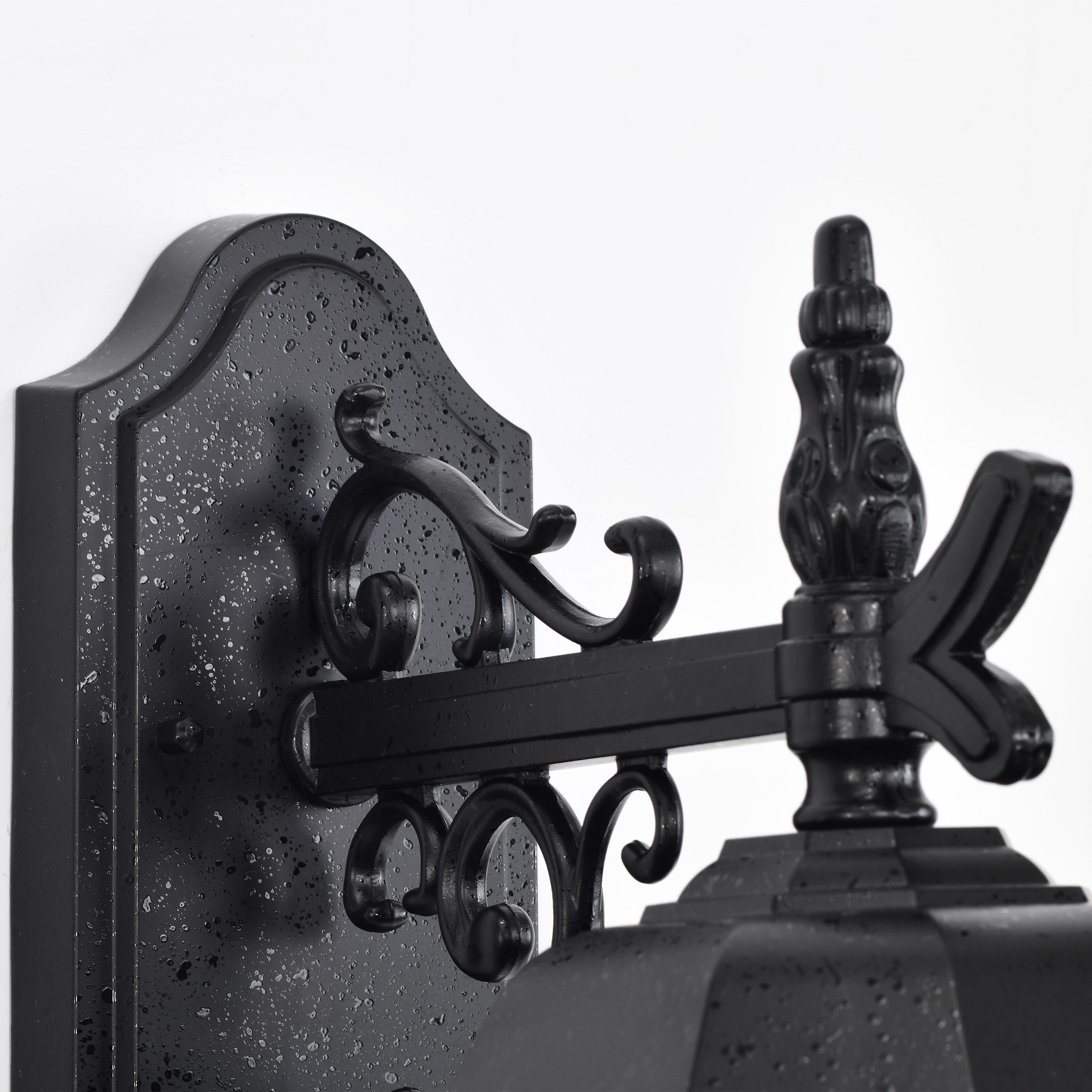 Central Park 3 Light 23 inch Textured Black Outdoor Wall Lantern