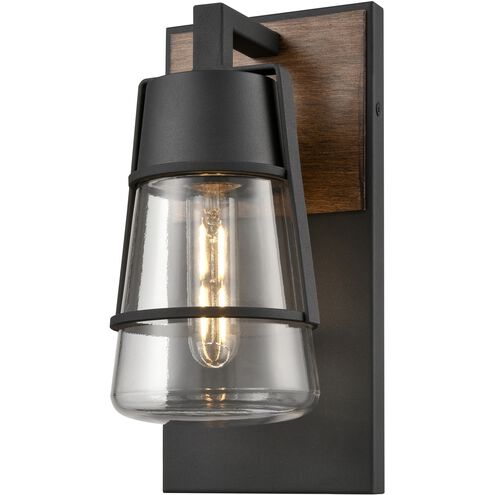 Lake Of The Woods 1 Light 13 inch Black and Ironwood on Metal Outdoor Sconce