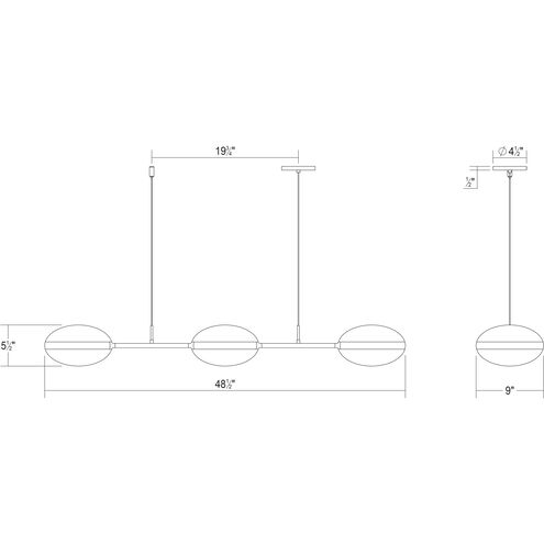 Pillows LED 48.5 inch Polished Chrome Pendant Ceiling Light