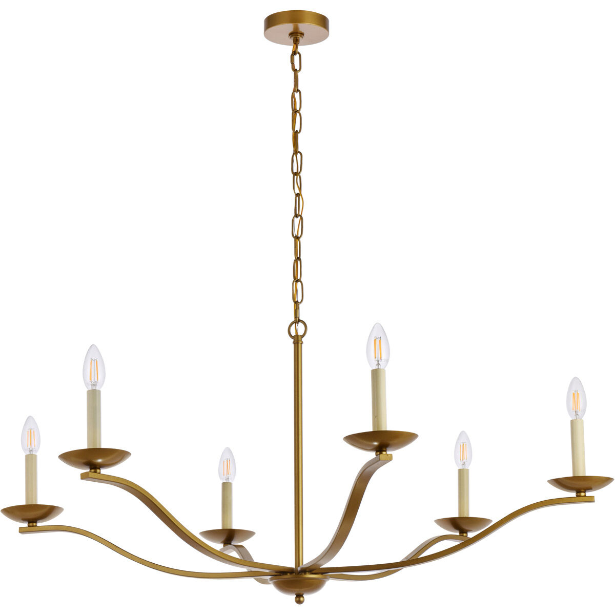 Trey 6 Light 42 inch Brass Pendant Ceiling Light