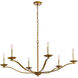 Trey 6 Light 42 inch Brass Pendant Ceiling Light