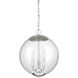 Modern 3 Light 13.75 inch Chrome Pendant Ceiling Light