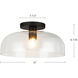 Alora Mood Sylvia 1 Light 12 inch Brushed Gold/Clear Glass Semi-Flush Mount Ceiling Light