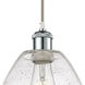Ballston Dome 1 Light 9 inch White and Polished Chrome Mini Pendant Ceiling Light in Seedy Glass