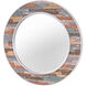 Colorful Waxed Plank 36 X 36 inch Pastel Multi and Clear Wall Mirror, Large