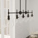 Xidane 5 Light 42.25 inch Matte Black Linear Chandelier Ceiling Light
