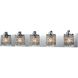 Optix 5 Light 35 inch Polished Chrome Vanity Light Wall Light