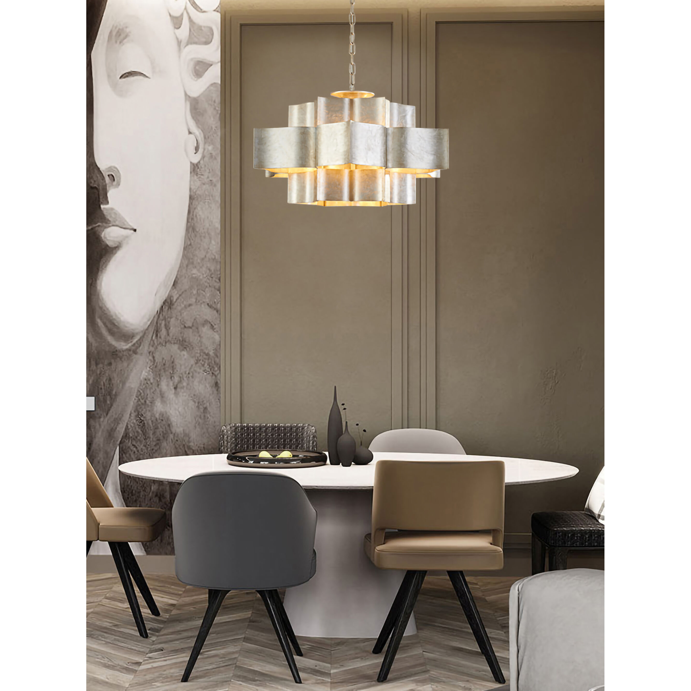 Canada 12 Light 29.9 inch Antique Silver Chandelier Ceiling Light