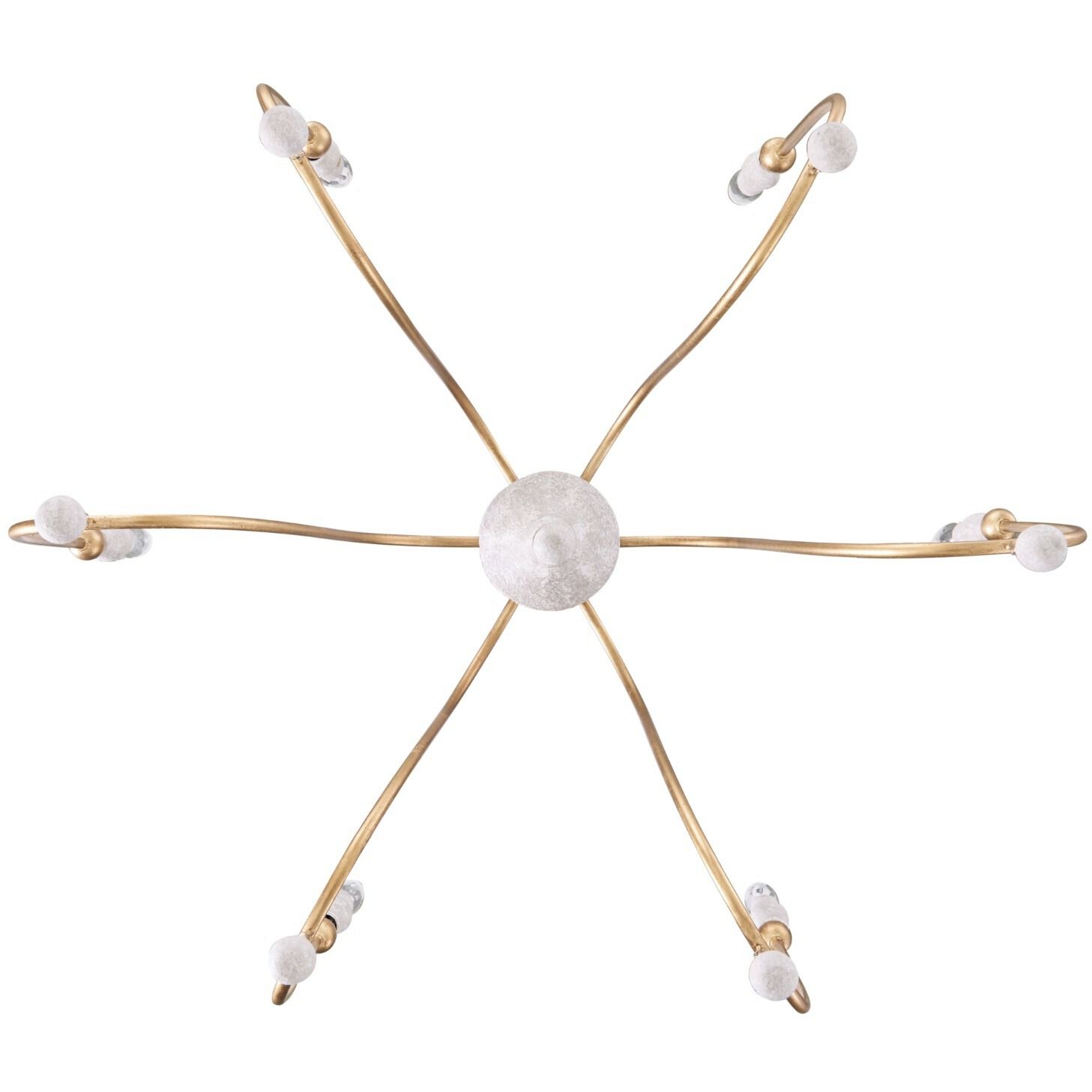 Clay 6 Light 31.5 inch Vintage Gold / Distressed Ivory Chandelier Ceiling Light
