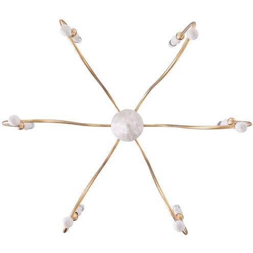 Clay 6 Light 31.5 inch Vintage Gold / Distressed Ivory Chandelier Ceiling Light