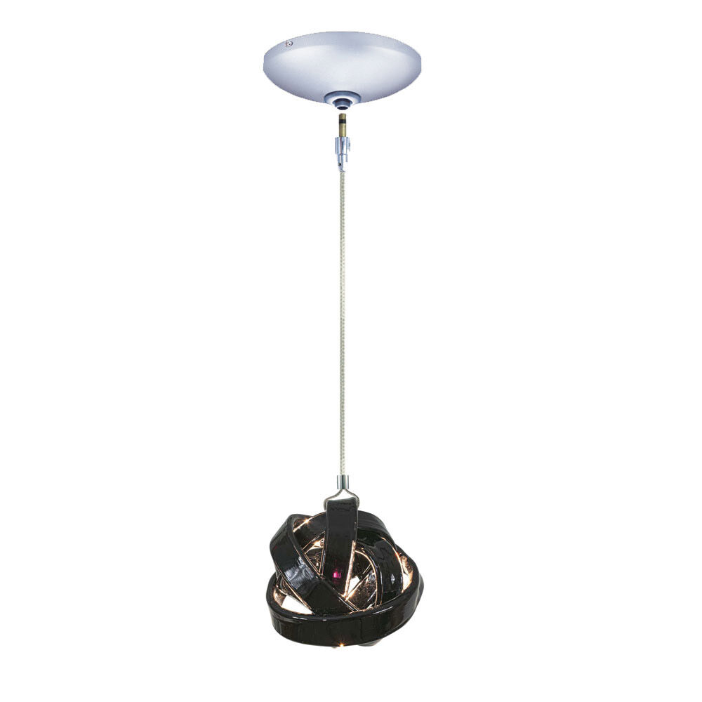 Envisage Vi 1 Light 6 inch Chrome Mini Pendant Ceiling Light in Clear/Black Knot