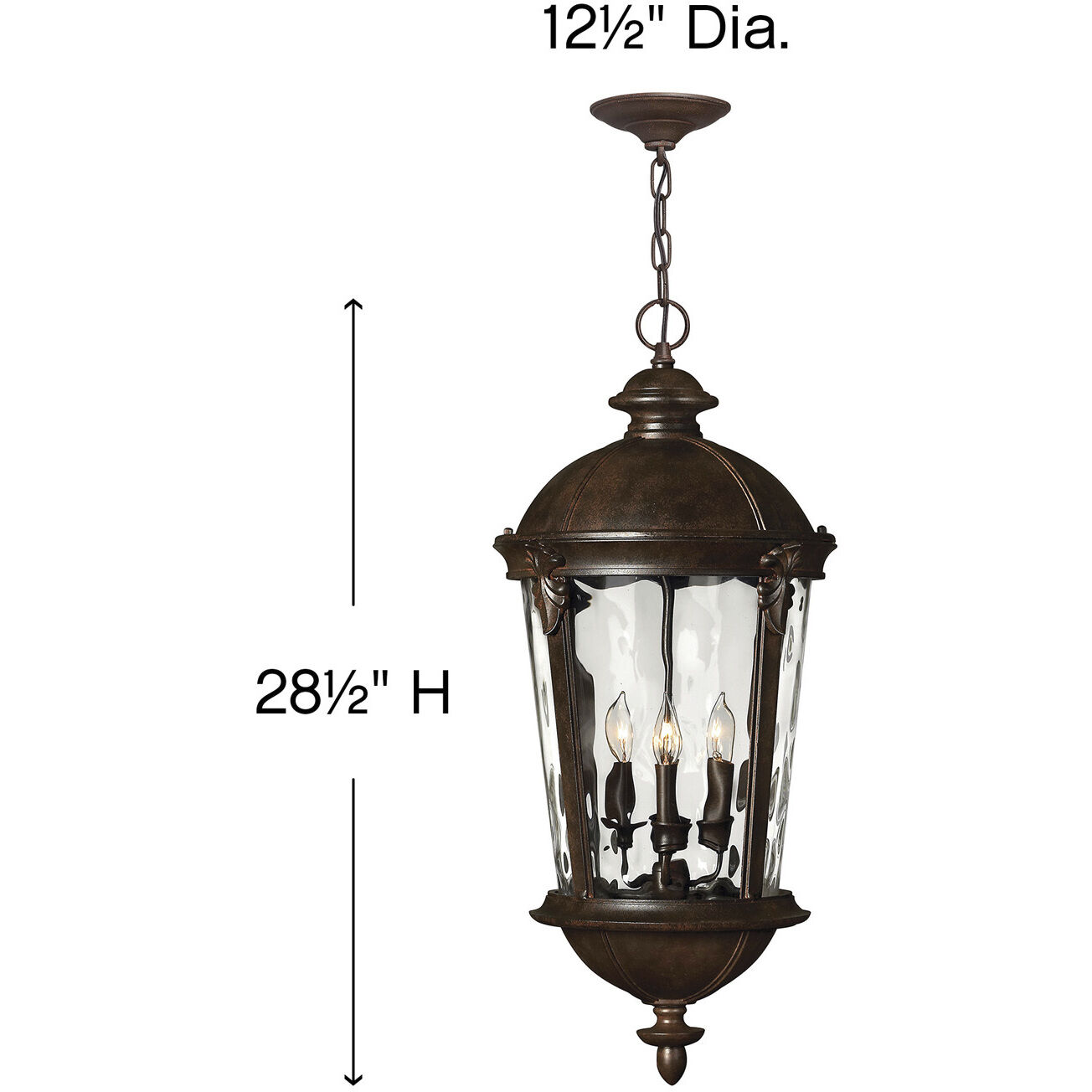 Estate Series Windsor 4 Light 12.5 inch River Rock Outdoor Hanging Lantern