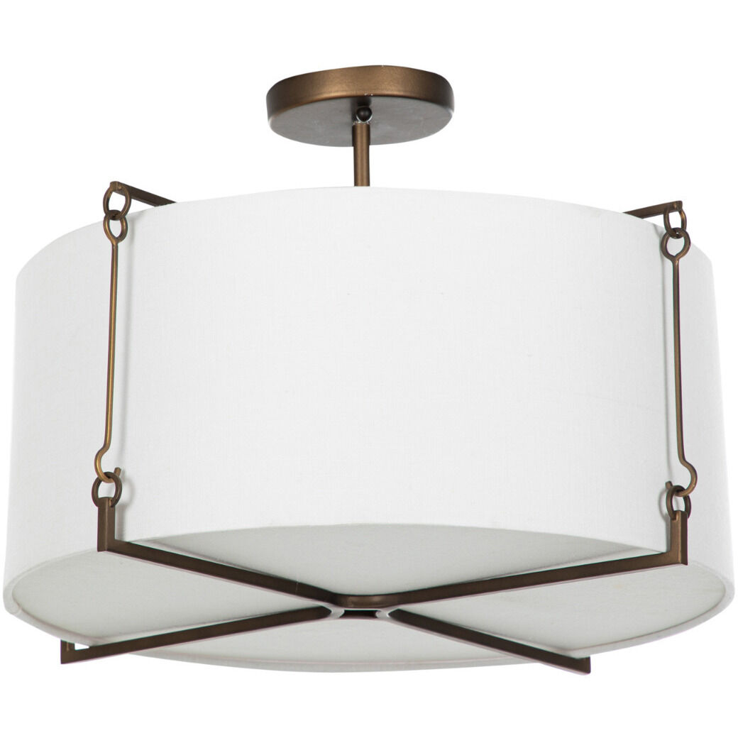 Theresa 2 Light 19.5 inch Matte Bronze Semi-Flush Mount Ceiling Light