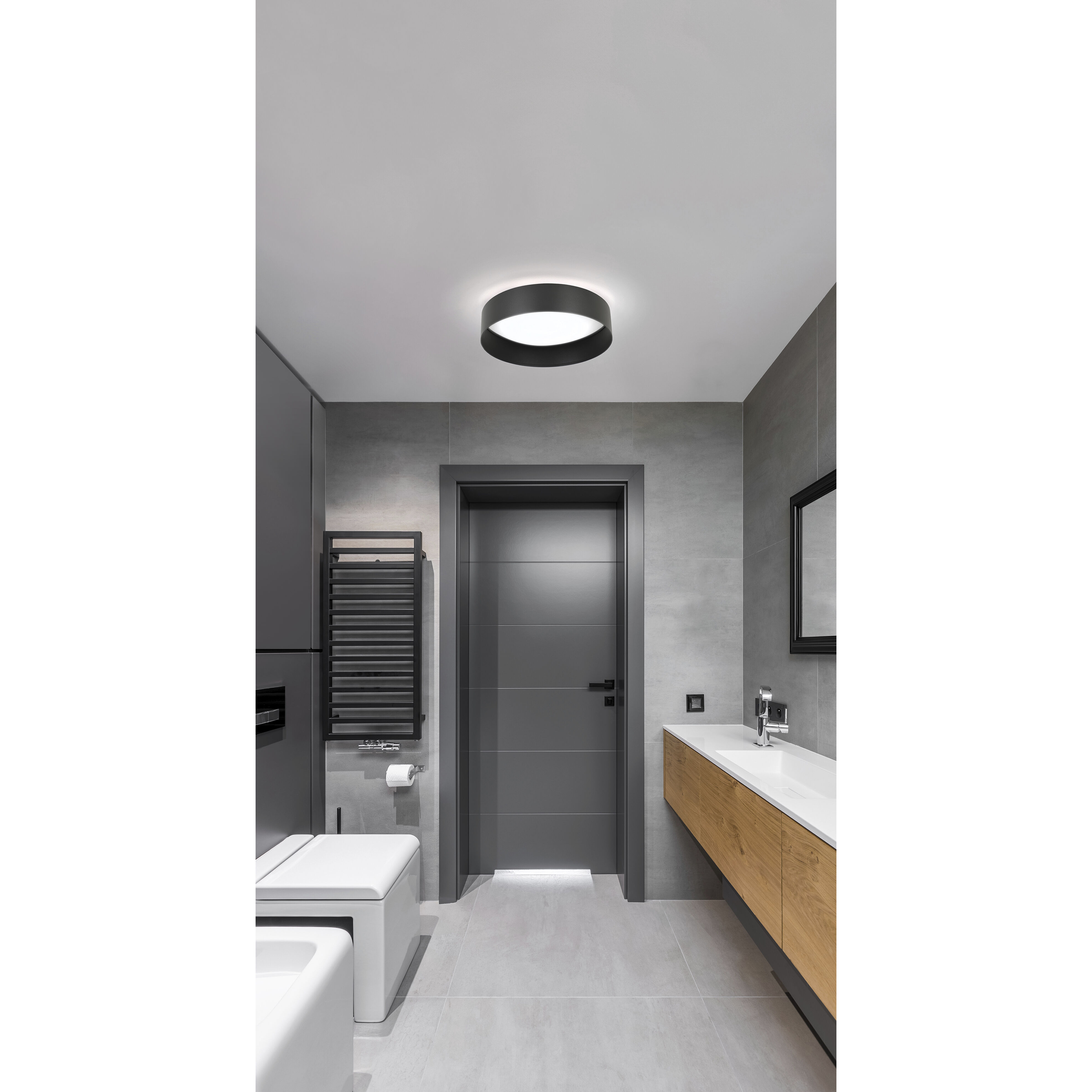 Ester 1 Light 14 inch Structured Black Flush Mount Ceiling Light