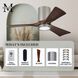 Atlas Irene-3HLK 60 inch Brushed Nickel with Walnut Tone Blades Ceiling Mount Paddle Fan, Flush Mounted